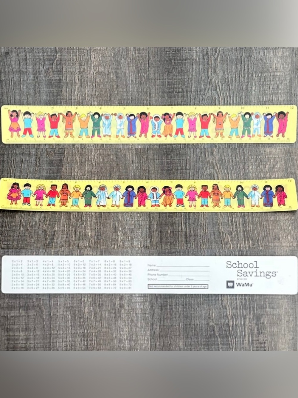 💞 Flexible 12inch Yellow Lenticular Ruler Diverse Character Design